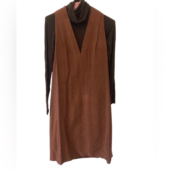Alexander Wang Copper Brown Shimmer Pinafore Dress size 10 - Picture 4 of 5